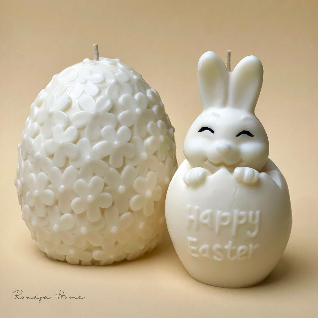 Easter Bunny in an Egg Candle