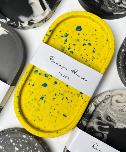 Tablett Gelb Terrazzo Stein