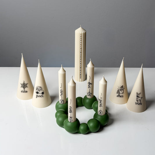 Full Advent Christmas Candle Collection: 3 Styles