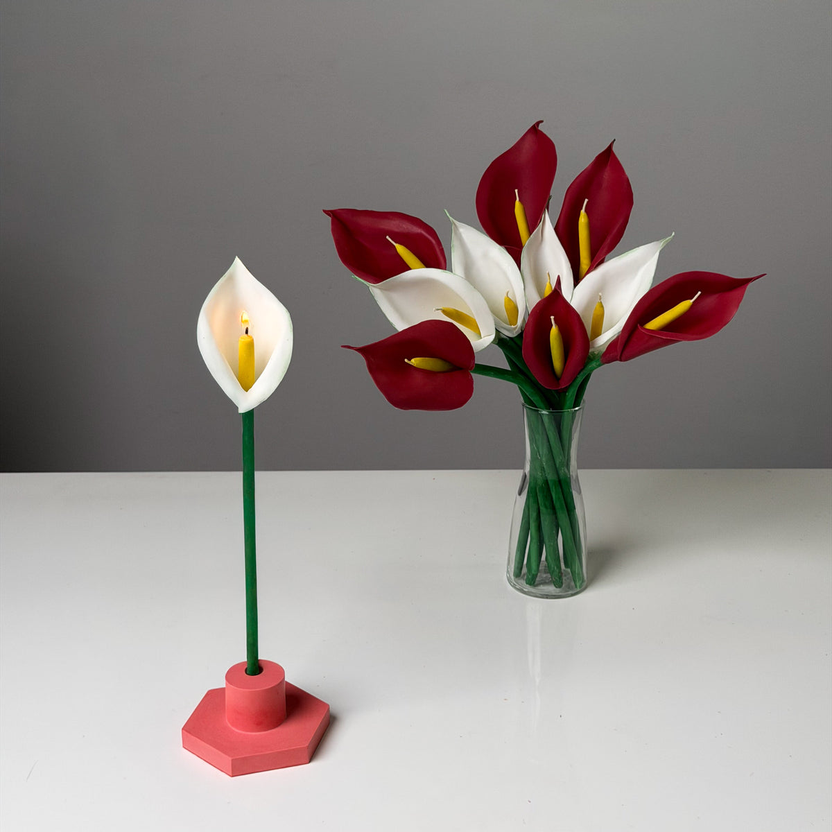 Handgefertigte Calla-Kerze